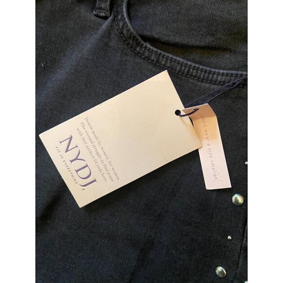 NYDJ NWT Frannie Ami Studded Slimming Skinny Jeans Black Size 12 - Picture 9 of 10
